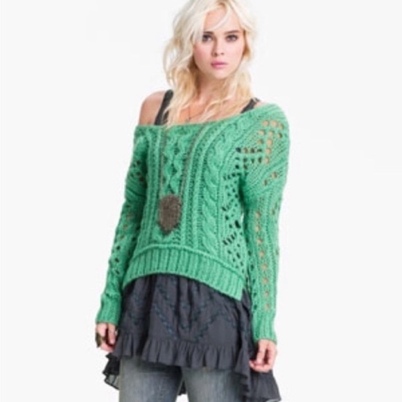 Free People Green Cable Knit
Crop Sweater Size: XS - Picture 1 of 5